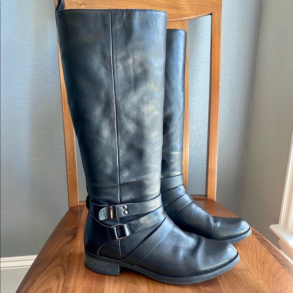 Seychelles Tall Black Leather Riding Boot, Sz 9